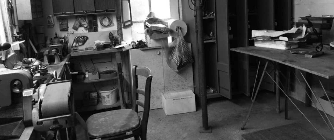 (image) photo en noir et blanc de l'atelier de gilles Nortier